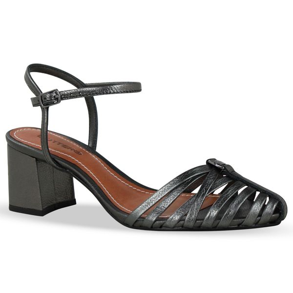 Sandália Couro Metalizado Roma Pewter 35