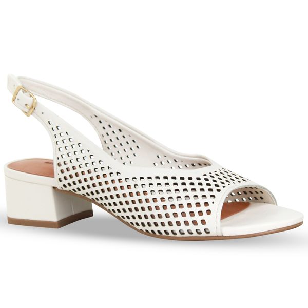 Sandália Couro Burnish Off White 36