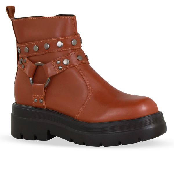 Bota Coturno Couro Atanado Napoli Canela 39