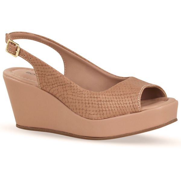 Sandália Anabela Couro Mamba Brown Sugar 38