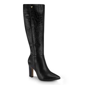bota preta cano longo salto fino