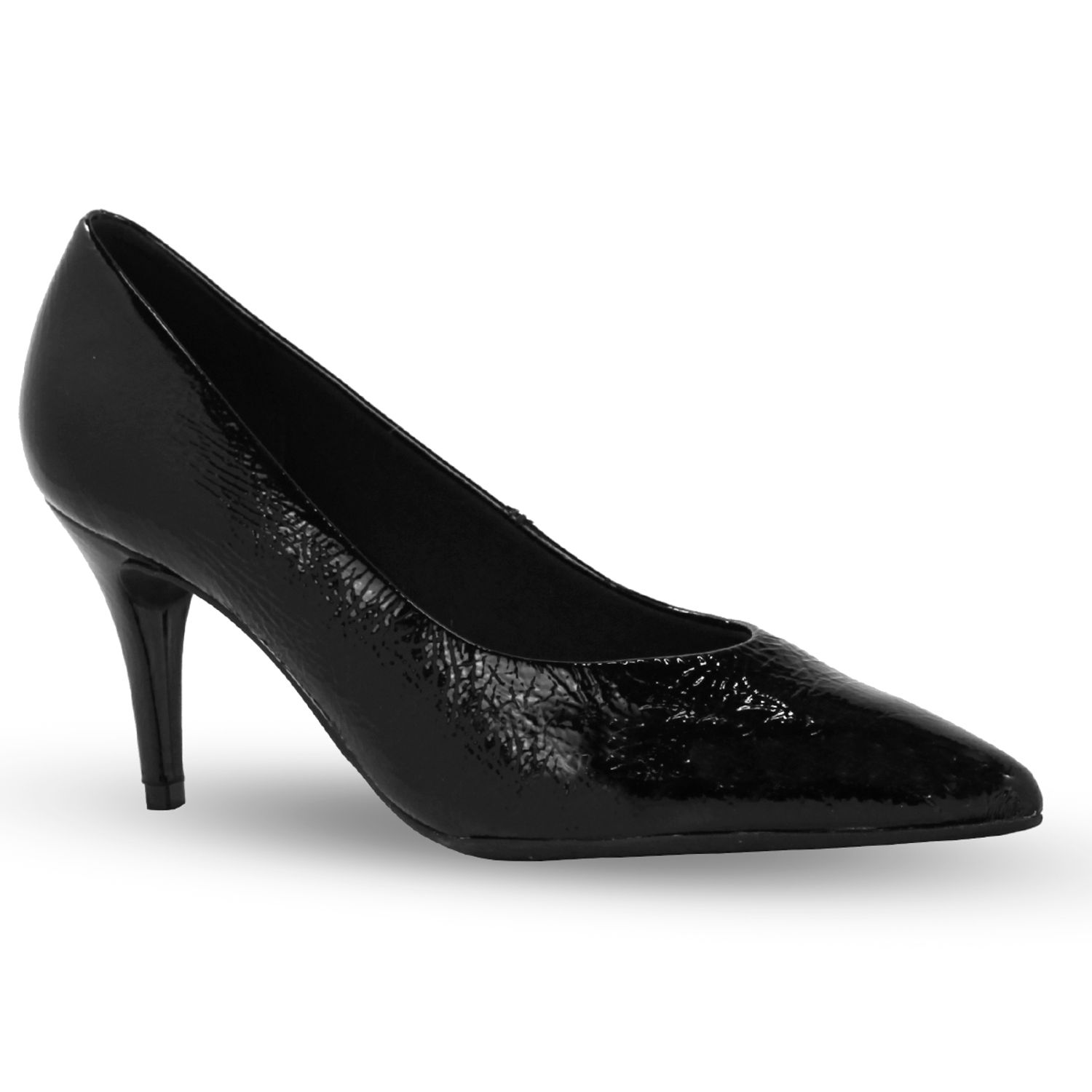 Scarpin couro sale bottero lasercut preto