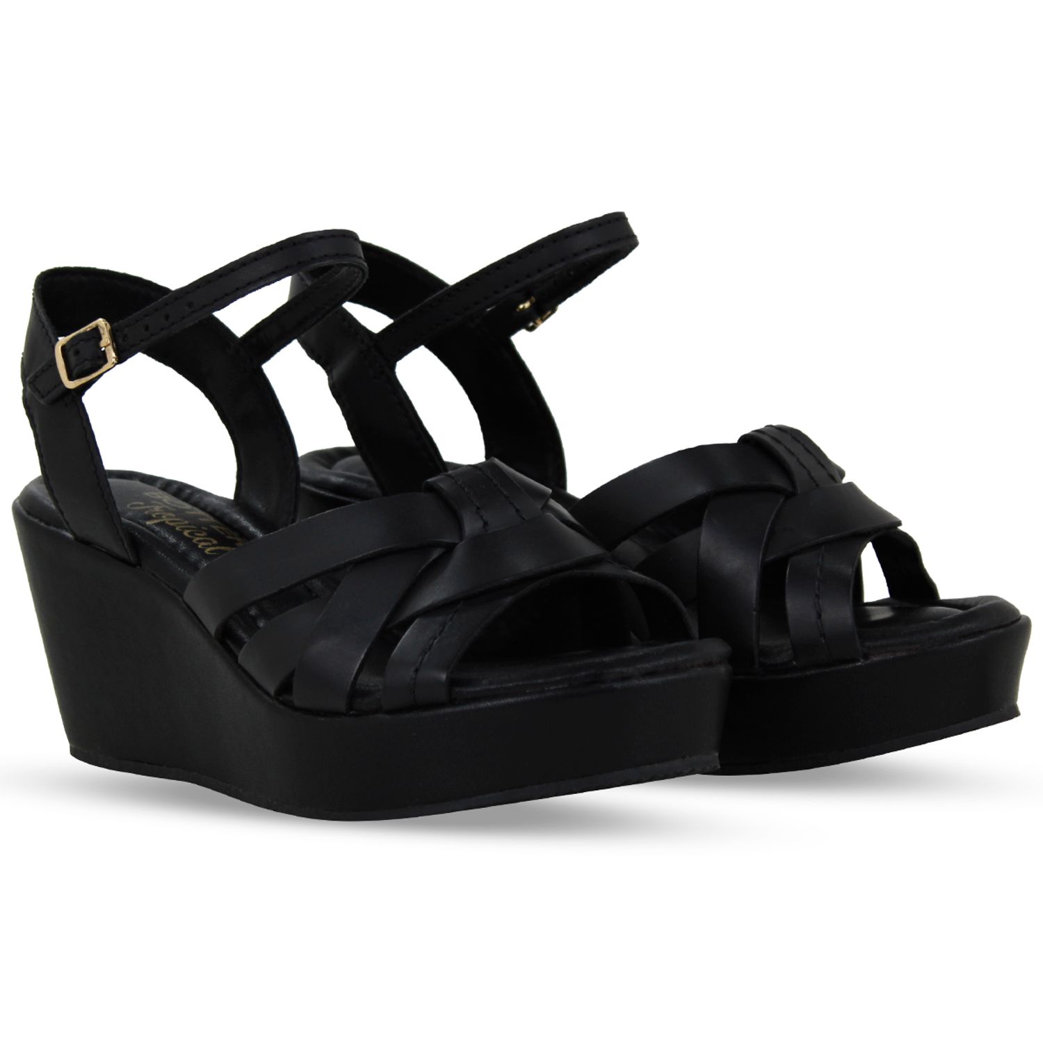 Sandalia sales anabela preto